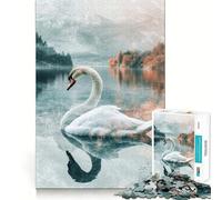 Puzzle de 1000 pièces Cygne sur Un lac Tranquille pour Adultes, idéal pour stimuler la mémoire et Passer Un Moment agréable Motif à Assembler Liste de souhaits du Père Noël 50x75cm