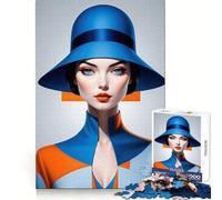 Puzzle de 1000 pièces Dame Bauhaus Bleue vibrante pour Adolescents, découpé au Laser, pour améliorer la mémoire et se distraire en Douceur (50x75cm) Idée Cadeau attentionnée