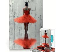 Puzzle de 1000 pièces Danseuse de Ballet en Rouge Découpe Parfaite Activité de Jeu Intelligente et Amusante pour Un Moment de détente et de créativité Lors d'un Anniversaire (38x52cm)