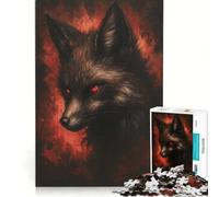 Puzzle de 1000 pièces Dark Kitsune Esprit Renard Mystique, Jeu Impossible, découpe de précision, avec des pièces de Formes aléatoires Parfaitement emboîtables 38x52cm