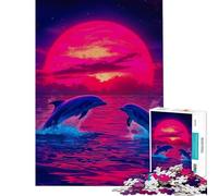 Puzzle de 1000 pièces Dauphin Aquarelle Jeu éducatif captivant pour développer la Patience l'art et la logique (Dimensions 38x52cm)