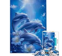 Puzzle de 1000 pièces Dauphin Aquarelle Niveau Difficile et Stimulant Jeu Pratique pour Les 14 Ans et Plus 38x52cm