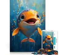 Puzzle de 1000 pièces Dauphin Souriant pour Adultes et Adolescents Un pour améliorer sa mémoire, se détendre et se divertir 50x75cm Découpe Nette et précise