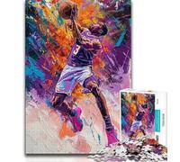 Puzzle de 1000 pièces de basketteur pour Adolescents et Adultes, Anti-Stress, défi Difficile, renforce l'amour Entre Couples, 50x75cm