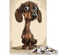 Puzzle de 1000 Pièces de Caricature de Chien Saucisse pour Adultes, Puzzles pour Adultes, Puzzles d'Activités Familiales, 1000 Pièces (75x50cm)