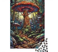 Puzzle de 1000 pièces de champignons fantaisie mystique pour adultes Décoration unique pour la maison et cadeaux. 1000 pièces (75 x 50 cm).