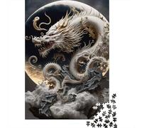 Puzzle de 1000 pièces de dragon courageux pour adultes et adolescents, jeux éducatifs pour la maison, jouets de bricolage, cadeaux de Noël, 1000 pièces (38 x 26 cm)