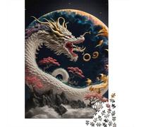 Puzzle de 1000 pièces de dragon courageux pour adultes, puzzle de papier cadeau Halloween pour adolescents, cadeaux uniques pour la maison et cadeaux 1000 pièces (38x26 cm)