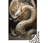 Puzzle de 1000 pièces de dragon courageux pour adultes, puzzle de papier cadeau Halloween pour adolescents, cadeaux uniques pour la maison et cadeaux 1000 pièces (38x26 cm)