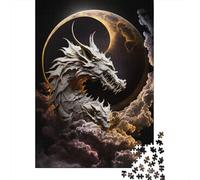 Puzzle de 1000 pièces de dragon courageux pour adultes, puzzle de papier cadeau Halloween pour adultes et adolescents, puzzle éducatif de 1000 pièces (38 x 26 cm)