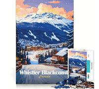 Puzzle de 1000 pièces de la Station de Ski de Whistler Blackcomb Jeu de Concentration mentale,découpe de précision,Bords Lisses,Jeu de Construction de Liens significatifs (50x75cm)
