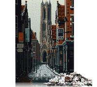 Puzzle de 1000 pièces de la ville d'Utrecht - Design de pixels, carrés et créatifs pour adultes - Jeu de défis en bois (75 x 50 cm).