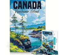 Puzzle de 1000 pièces de l'île de Vancouver,Canada Développe la mémoire et stimule Le Jeu Bords Lisses,Assemblage Parfait Une façon Amusante d'occuper Les Heures vides (38x52cm)