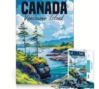 Puzzle de 1000 pièces de l'île de Vancouver,Canada,Jeu de réflexion Stimulant,sans pièces détachées,défi cérébral interactif pour la Maison (38x26cm)