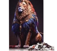 Puzzle de 1000 pièces de lion avec art animal pour adultes et adolescents, jouet éducatif en bois, 1000 pièces (75 x 50 cm)