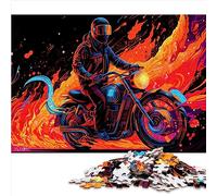 Puzzle de 1000 pièces de Moto colorée pour Adultes, Cadeaux en Bois pour s'amuser en Famille et soirée de Jeu 50x75cm
