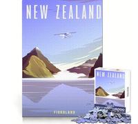Puzzle de 1000 pièces de Nouvelle-Zélande Activité de Relaxation et de Stimulation Cognitive Cadeau de Noël aux Finitions impeccables (38x52cm)