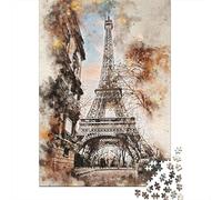 Puzzle de 1000 pièces de Paris en aquarelle pour adolescents, cadeaux en papier, puzzles pour adultes, jeux éducatifs pour la maison, jouets de bricolage, 1000 pièces (38 x 26 cm)