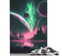 Puzzle de 1000 pièces de paysage de planète radiante, puzzles carrés pour adultes et puzzles en bois, décoration de la maison, puzzle 1000 pièces (75 x 50 cm)