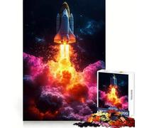 Puzzle de 1000 pièces Décollage de la Navette Spatiale pour Adultes, Jeu de réflexion et Anti-Stress, Cadeau élégant 50x75cm
