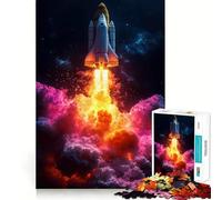 Puzzle de 1000 pièces Décollage de la Navette Spatiale pour Adultes, Jeu de réflexion et Anti-Stress, Cadeau élégant 50x75cm
