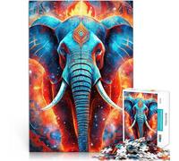 Puzzle de 1000 pièces découpé avec précision Éléphant néon Mystique Fait de Papier,pour Les 14 Ans et Plus pour Une soirée de Jeux et de Divertissement en Famille Cadeaux du Père Noël Secret。