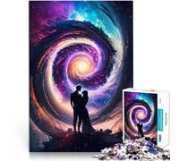 Puzzle de 1000 pièces découpé avec précision l'amour du Cosmos Fait de Papier,Convient aux Personnes âgées de 14 Ans et Plus Convient aux Couples Liste de souhaits avec Le Père Noël。Taille:26x38cm
