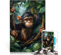 Puzzle de 1000 pièces découpé avec précision Les méfaits des singes Fait de Papier，pour Les 14 Ans et Plus pour Une soirée de Jeux et de Divertissement en Famille Jouets Cadeaux。Taille：26x38cm