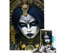 Puzzle de 1000 pièces Déesse aztèque à la Coiffe dorée Jeu de Puzzle Relaxant Assemblage du Motif Cadeau Unique pour Un Anniversaire ou Noël (Dimensions 50x75cm)
