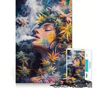 Puzzle de 1000 pièces Déesse fumeuse de Marijuana pour Adultes, Jeu de logique, Jeu d'intérieur, découpe de précision, Cadeau précieux 38x26cm