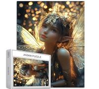 Puzzle de 1000 pièces d'elfe avec pièces d'or pour adultes, puzzle d'art de conte de fées avec pièces d'or, jeux d'activités familiales difficiles, puzzle coloré