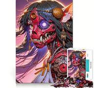 Puzzle de 1000 pièces Démon cybernétique féminin pour Adultes Jeu de résolution de problèmes,qualité Professionnelle,activité de Groupe relaxante en intérieur (50x75cm)