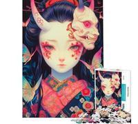 Puzzle de 1000 pièces Démon Oni Fille Jeu éducatif Difficile et Stimulant adapté aux Personnes de 14 Ans et Plus (38x52cm)