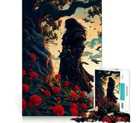 Puzzle de 1000 pièces Deuil et Rose Sauvage pour Adolescents, idéal pour renforcer la mémoire, se détendre à la Maison, Bords Nets, Cadeau précieux (38x52cm)
