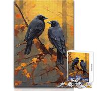 Puzzle de 1000 pièces - Deux Corbeaux Noirs - Calme et agréable - Jeu de précision - Dimensions 50x75cm