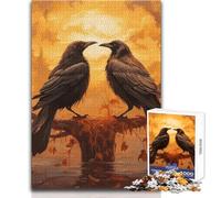 Puzzle de 1000 pièces Deux Corbeaux Noirs Un Jeu d'éveil et de découverte, Un Cadeau Unique pour Les fêtes Dimensions 38x52 cm