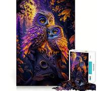 Puzzle de 1000 pièces Deux hiboux câlins dans Un Arbre, découpe Nette, Jeu de logique et de réflexion, Cadeau d'anniversaire Amusant (50x75cm)