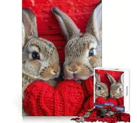 Puzzle de 1000 pièces Deux Lapins pour Adultes, entraînement cérébral, Passe-Temps Doux, découpe Laser, Cadeau Symbolique (38x26cm)