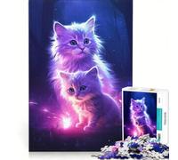 Puzzle de 1000 pièces Deux Petits Chats décoration Murale Jouet défi à relever renforce Les Liens d'amour Entre Les Couples 50x75cm