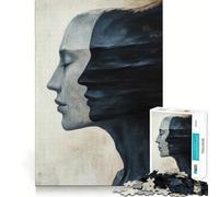 Puzzle de 1000 pièces « Deux Visages, Une Toile », Bords Fins, Jeu de réflexion et de détente, Cadeau Artistique de Noël (38x52cm)