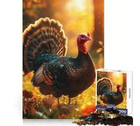 Puzzle de 1000 pièces Dinde Sauvage en Automne pour Adolescents Exercice cognitif, détente et Loisirs Idéal comme Cadeau d'hiver (50x75cm)
