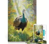 Puzzle de 1000 pièces Dinde Sauvage pour Adolescents,Jeu de mémoire Amusant,Composants Robustes et découpés avec précision,Jeu Portable et idéal pour Les Voyages (38x52cm)