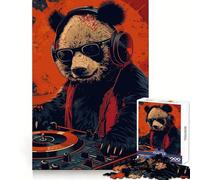 Puzzle de 1000 pièces DJ Panda Souriant pour Adolescents améliore la mémoire, Loisirs, découpe Solide, Cadeau de Noël 38x52cm