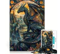 Puzzle de 1000 pièces Dragon à Queue tachée pour Adultes, Jeu de logique Solide, Jeu de Groupe, Bords Nets, 38x52cm