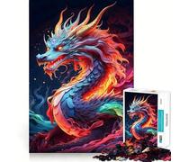 Puzzle de 1000 pièces Dragon Ancien Néon pour Adultes, Stimulant la mémoire, Divertissement d'intérieur, Motif à Assembler, Cadeau de Noël (38x52cm)