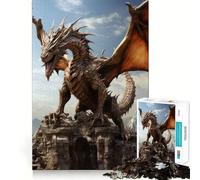 Puzzle de 1000 pièces Dragon Ancien pour Adultes Entraînement cérébral Amusant Découpe de précision Bords Lisses Activité captivante pour des soirées tranquilles (38x26cm)