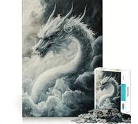 Puzzle de 1000 pièces Dragon Blanc dans Les Nuages pour Adolescents activité ludique et stimulante pour la réflexion,Taille Uniforme,pièces précises,idéale pour Une activité relaxante en Groupe