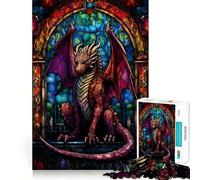 Puzzle de 1000 pièces Dragon Brise-Écailles Rubis pour Adultes Stimule la mémoire, soulage l'anxiété, Bords précis, Surprise de Noël (50x75cm)