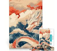 Puzzle de 1000 pièces Dragon Chinois pour Adultes Nouvel an Jeu de réflexion Intelligent Découpe précise Objet de Collection (38x26cm)