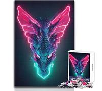 Puzzle de 1000 pièces - Dragon Cyber Néon - Jeu de précision et de détente - Dimensions 38x52cm